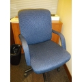 Rolling Blue Cloth Office Chair with Arms